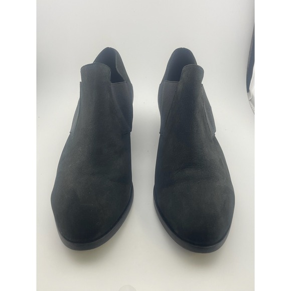 Eileen Fisher Perry black nubuck suede elastic cutout shoes booties sz 7.5 - Picture 3 of 16